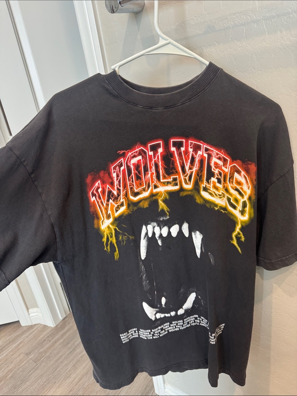 Darc Sport Black 'Wolves' Graphic Tee with Red and Yellow Lightning